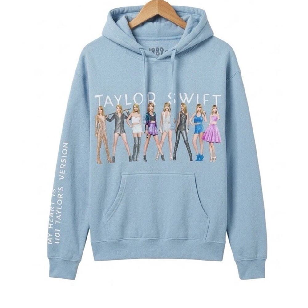 Taylor Swift 1989 Eras Hoodie Taylor’s Version Light Blue Sz S, Pre-Owned EUC